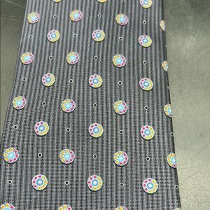 Brioni Gray Tie with Colorful Dots
